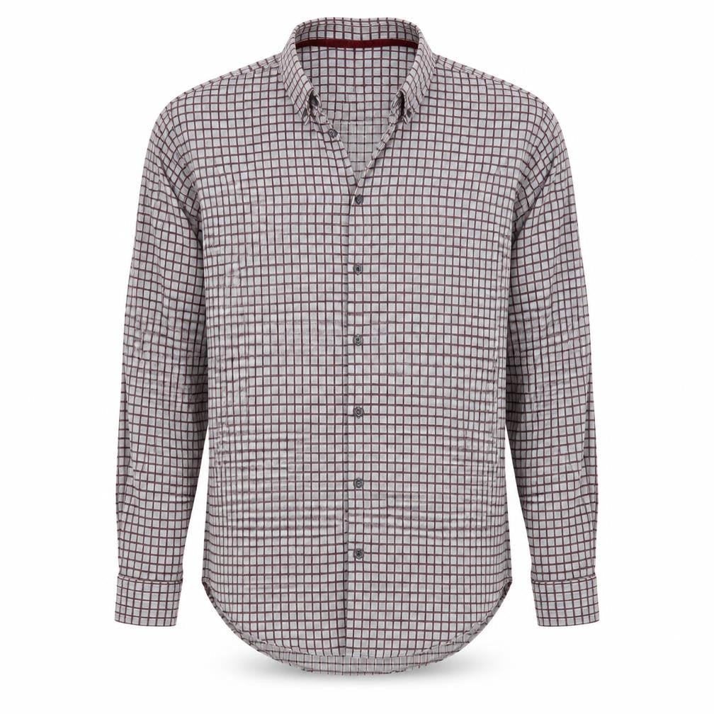 collezione Mens Grey Check   Button-Up Size 16