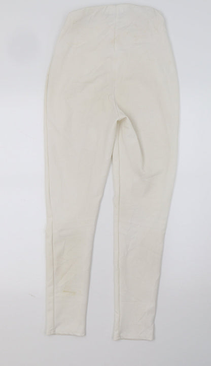 PRETTYLITTLETHING Womens Ivory   Trousers  Size 6 L28 in
