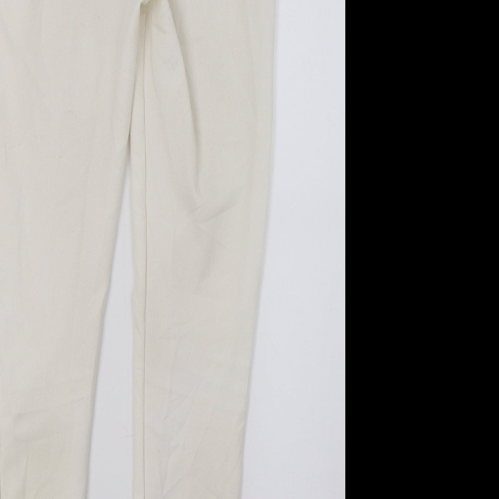 PRETTYLITTLETHING Womens Ivory   Trousers  Size 6 L28 in