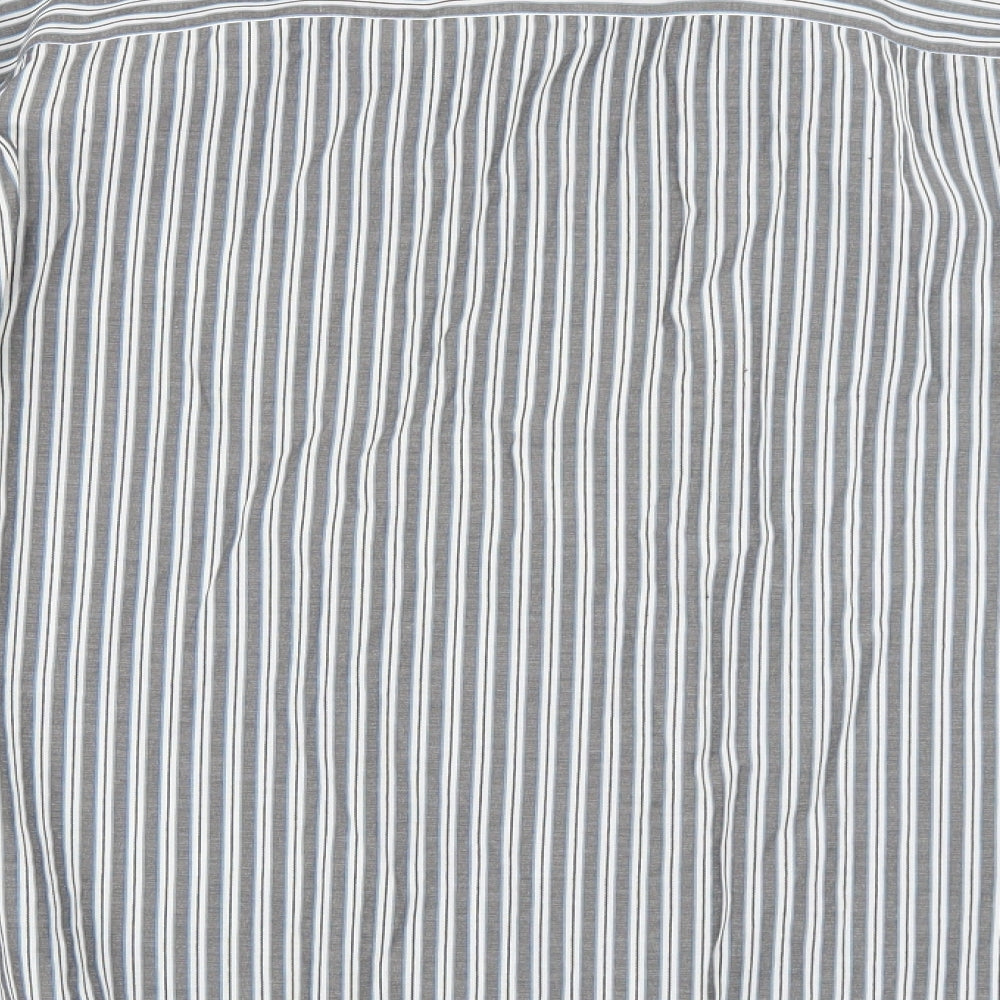 Peacocks Mens Grey Striped   Button-Up Size XL