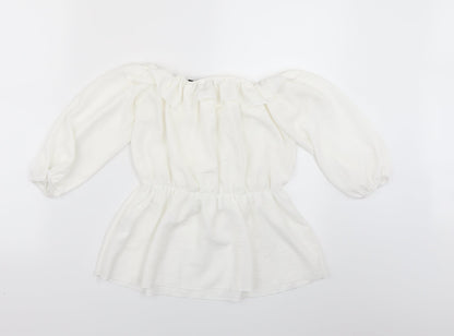 Back view of I SAW IT FIRST women’s white basic blouse, size UK 8