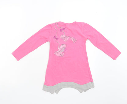 Back view of Stephanie girls’ pink basic t-shirt, size 5-6, years