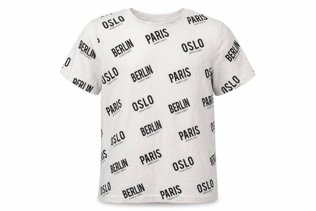 Primark Boys White   Basic T-Shirt Size 8-9 Years  - Paris Berlin Oslo