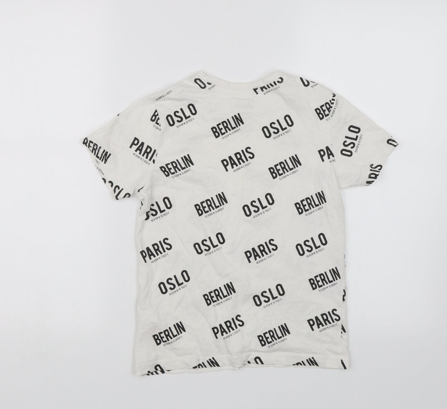 Primark Boys White   Basic T-Shirt Size 8-9 Years  - Paris Berlin Oslo