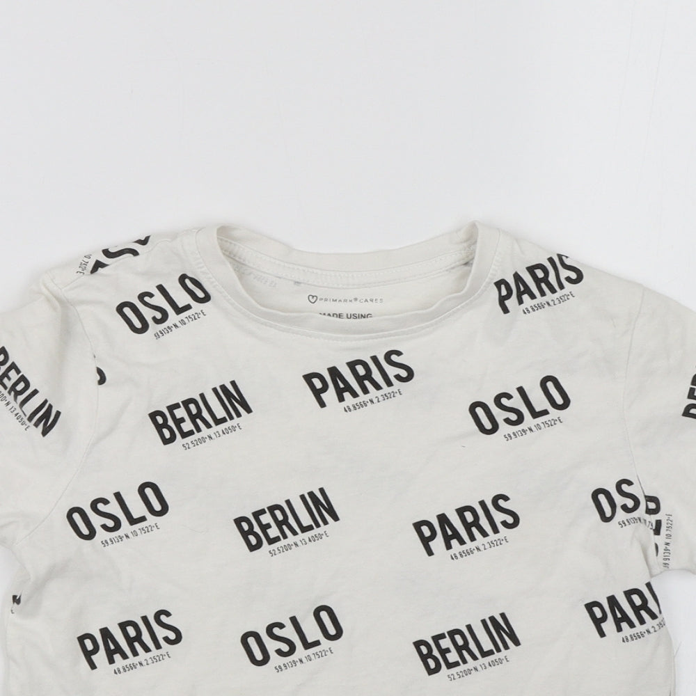 Primark Boys White   Basic T-Shirt Size 8-9 Years  - Paris Berlin Oslo