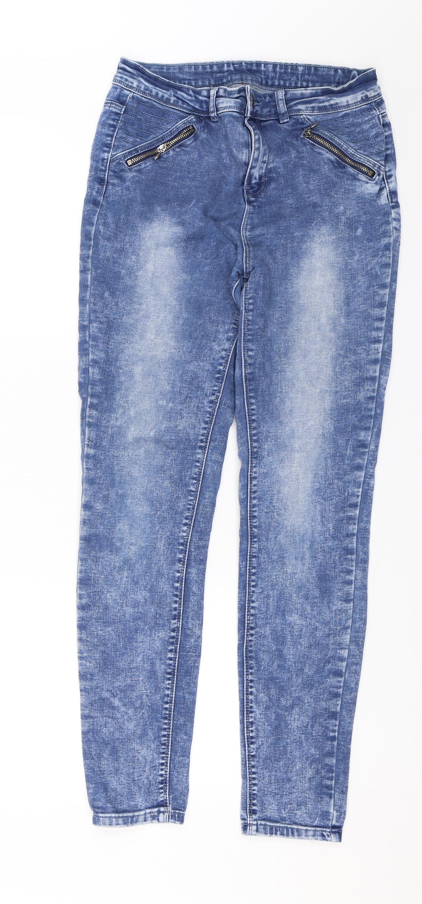 Preworn Womens Blue  Denim Skinny Jeans Size 28 in L28 in