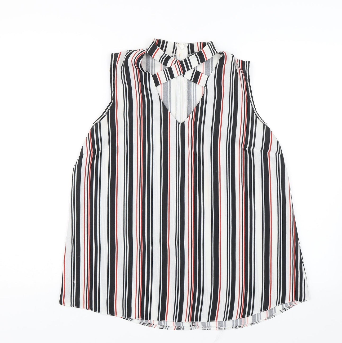 Select Womens Black Striped  Basic Blouse Size 12
