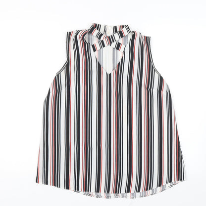 Select Womens Black Striped  Basic Blouse Size 12