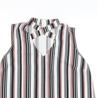Select Womens Black Striped  Basic Blouse Size 12