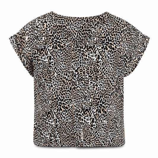 F&F Womens Black Animal Print  Basic Blouse Size 10