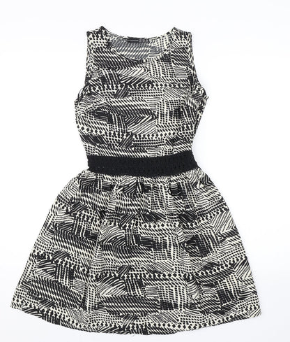Additional front view of Atmosphere women’s black animal print shift, size UK 6