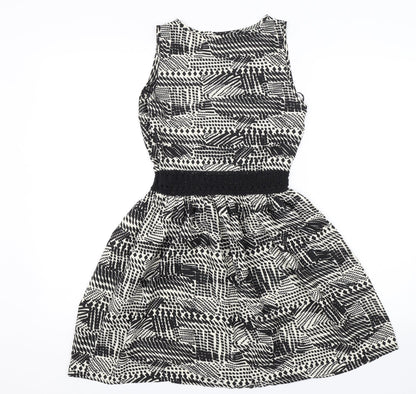 Back view of Atmosphere women’s black animal print shift, size UK 6