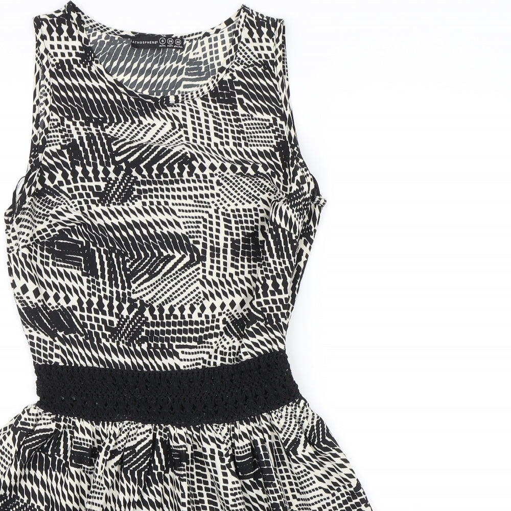 Atmosphere Womens Black Animal Print  Shift  Size 6