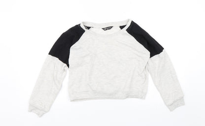 Additional front view of Internationale women’s grey jumper, size UK 10