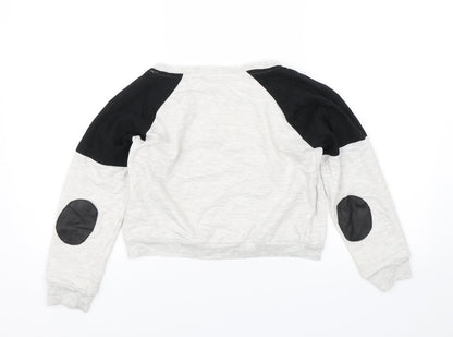 Back view of Internationale women’s grey jumper, size UK 10
