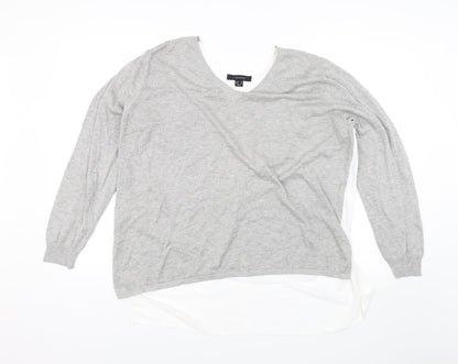 Additional front view of Atmosphere women’s grey basic blouse, size UK 20