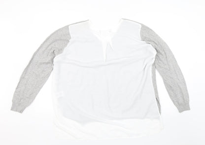 Back view of Atmosphere women’s grey basic blouse, size UK 20