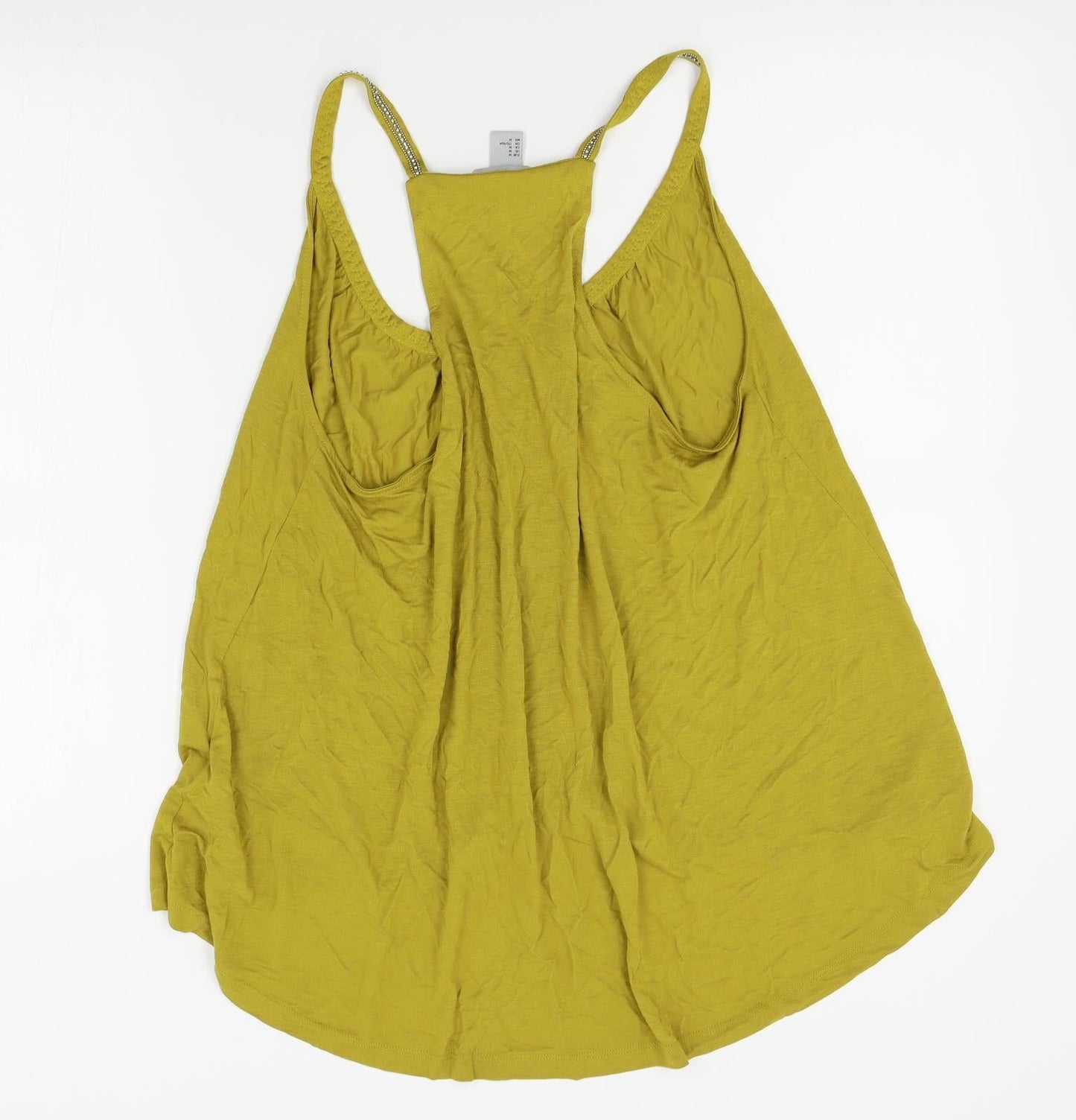 H&M Womens Yellow   Basic Tank Size M  - loose fitting, embellished on straps