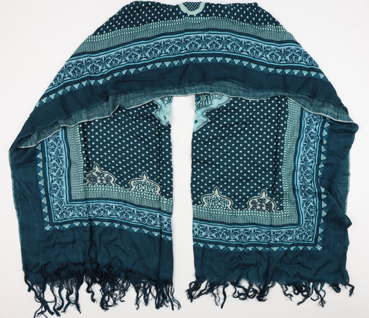 Preworn Womens Blue Fair Isle   Scarf