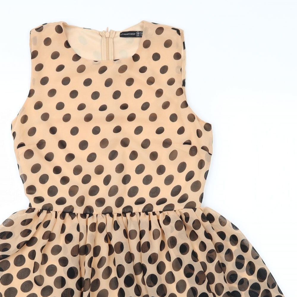Atmophere Womens Orange Polka Dot  A-Line  Size 10