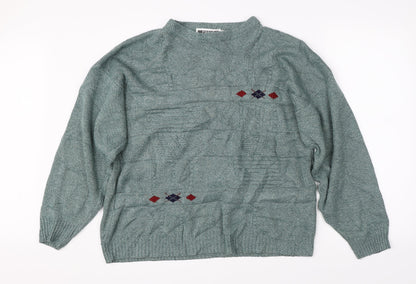 Phase Womens Green  Knit Pullover Jumper Size XL