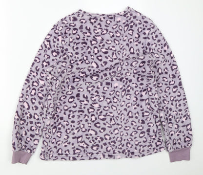 Back view of Booho women’s purple animal print pyjama top, size M