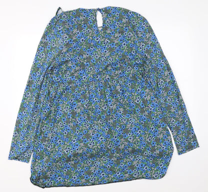 Back view of ASOS women’s blue floral shift, size UK 12
