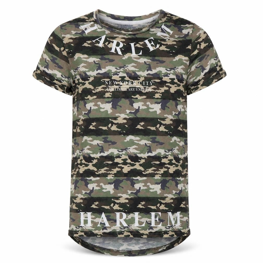 Primark Boys Green Camouflage  Basic T-Shirt Size 9-10 Years