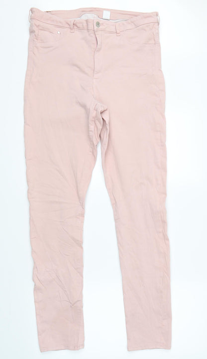&Denim Womens Pink  Denim Jegging Jeans Size 36 L32 in