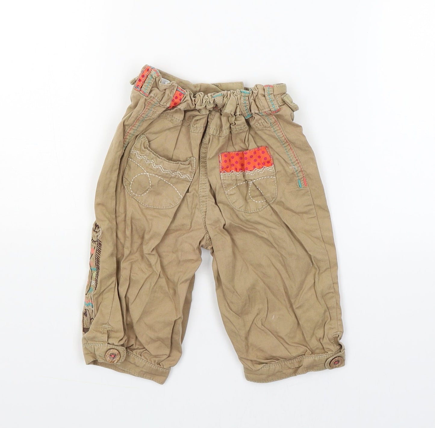 George Girls Brown Floral  Cargo Trousers Size 2-3 Years