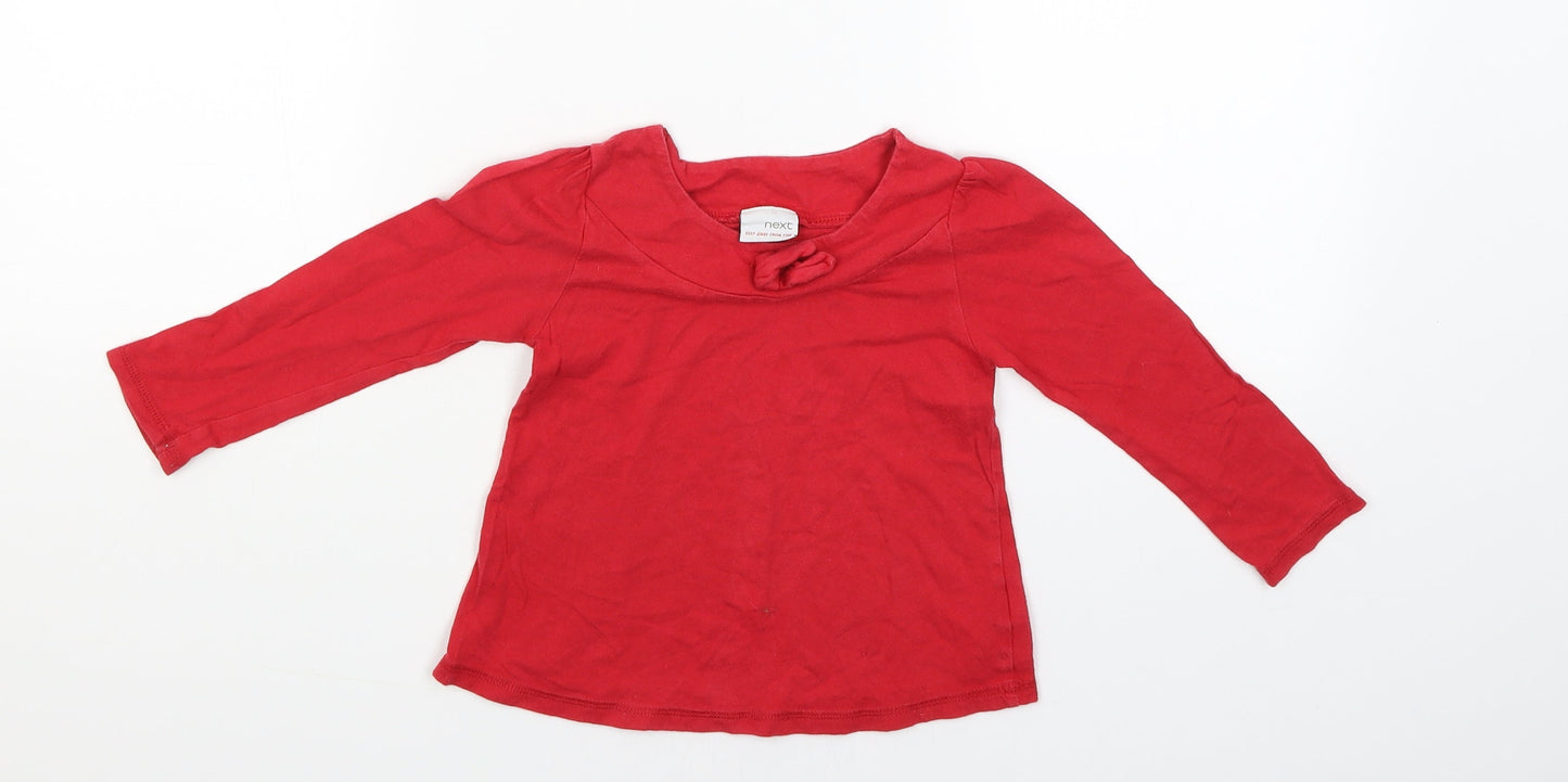 NEXT Girls Red   Basic T-Shirt Size 18-24 Months