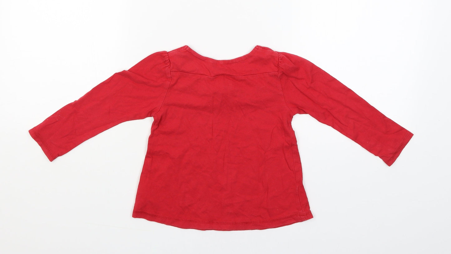 NEXT Girls Red   Basic T-Shirt Size 18-24 Months