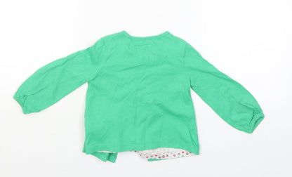 Back view of George girls’ green jumper, size 9-12, months