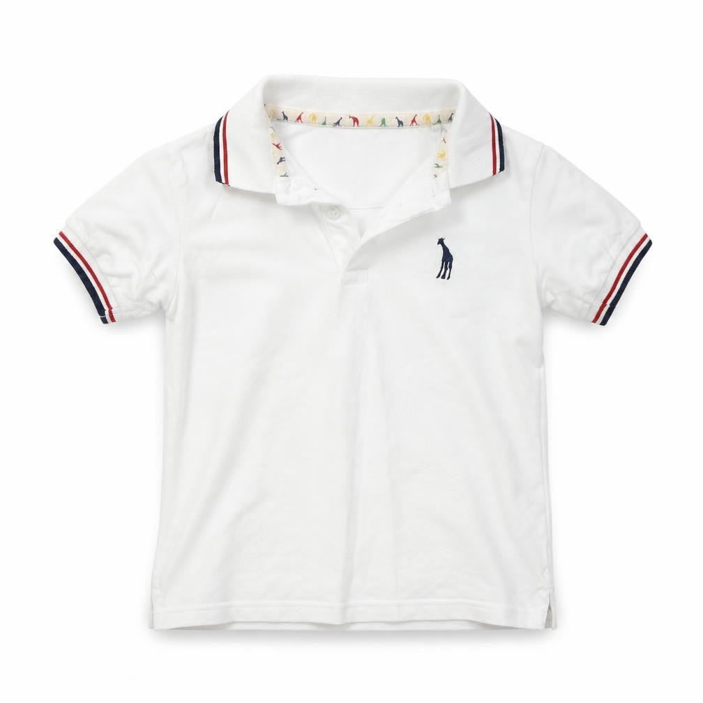 Blue Giraffe Boys White   Basic T-Shirt Size 6 Years