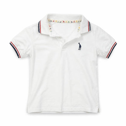 Blue Giraffe Boys White   Basic T-Shirt Size 6 Years