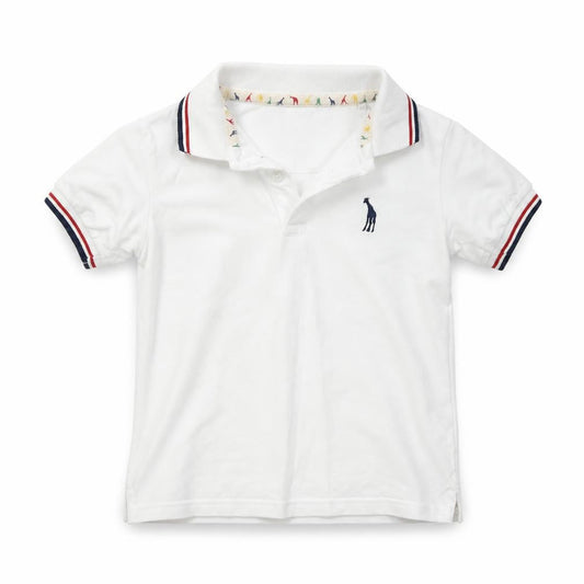 Blue Giraffe Boys White   Basic T-Shirt Size 6 Years