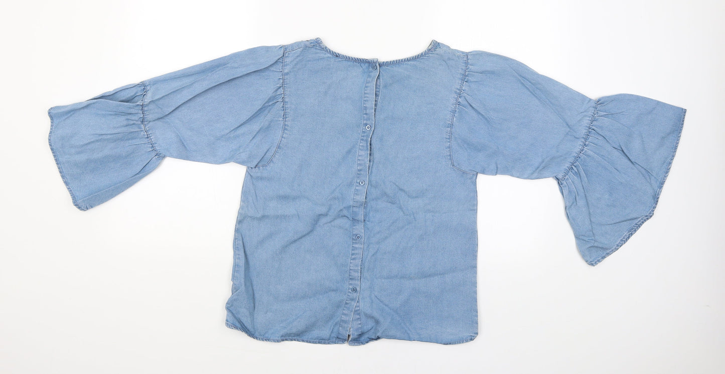 Medicine Womens Blue   Basic Blouse Size S