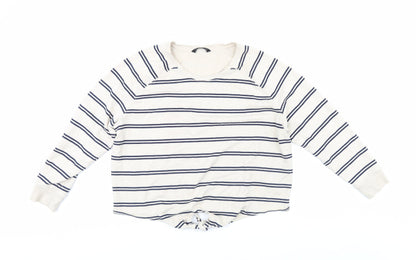 F&F Womens Beige Striped  Pullover Sweatshirt Size 18