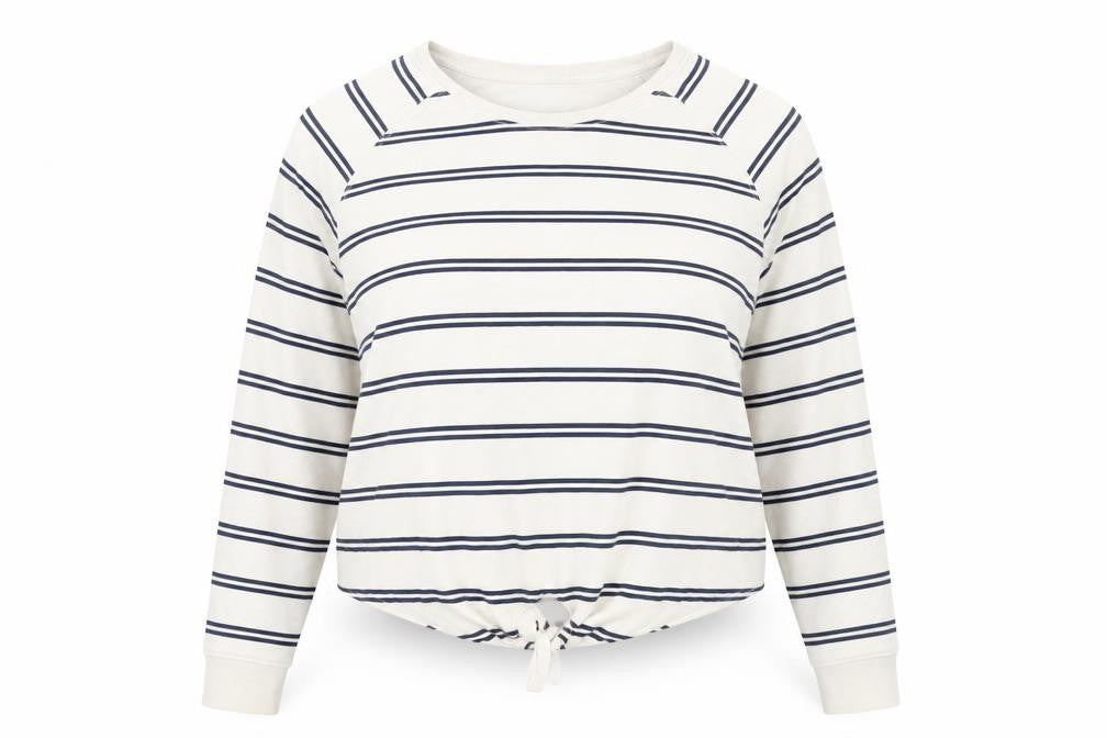 F&F Womens Beige Striped  Pullover Sweatshirt Size 18