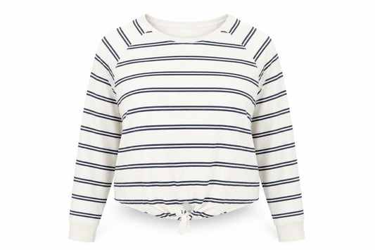 F&F Womens Beige Striped  Pullover Sweatshirt Size 18