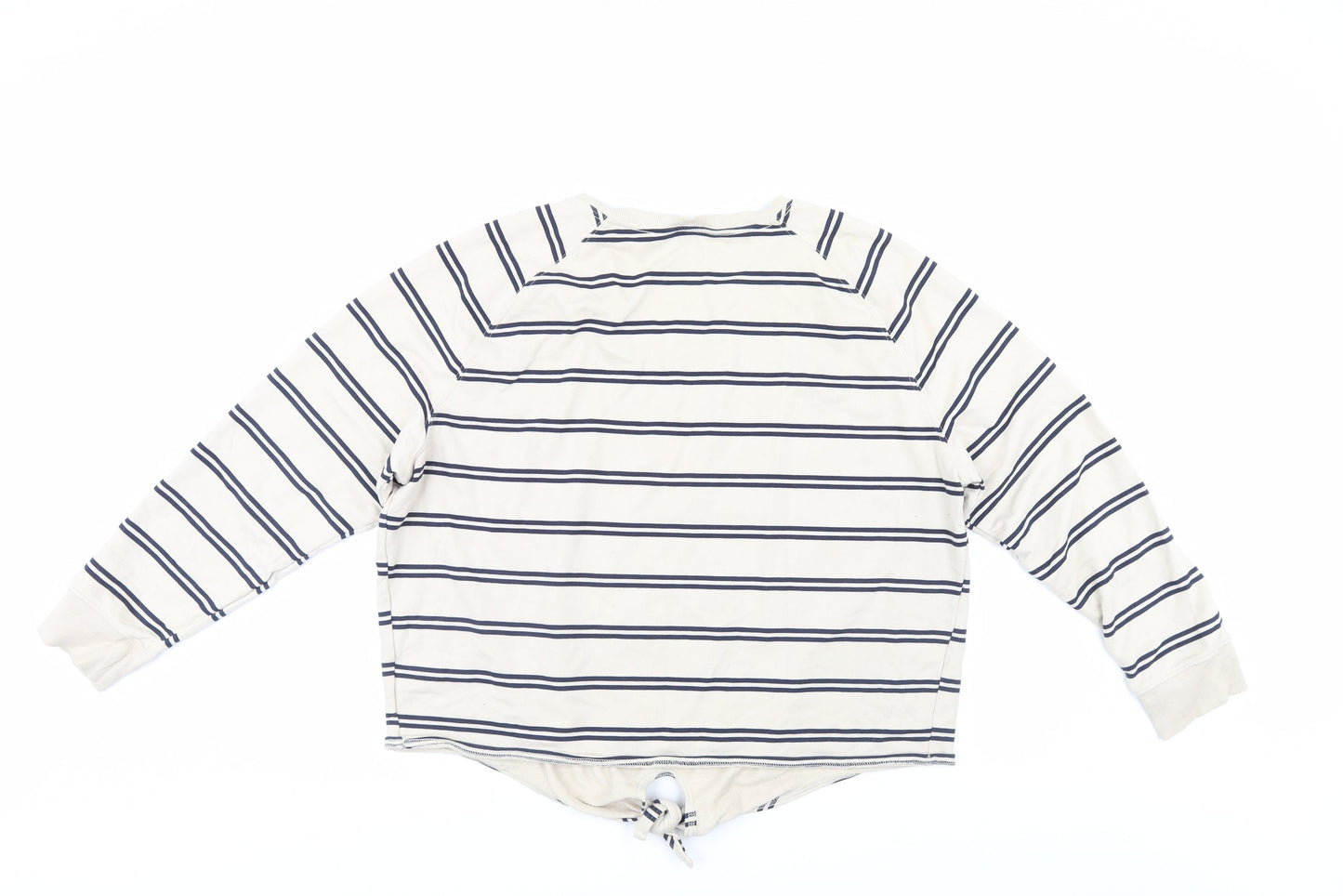 F&F Womens Beige Striped  Pullover Sweatshirt Size 18