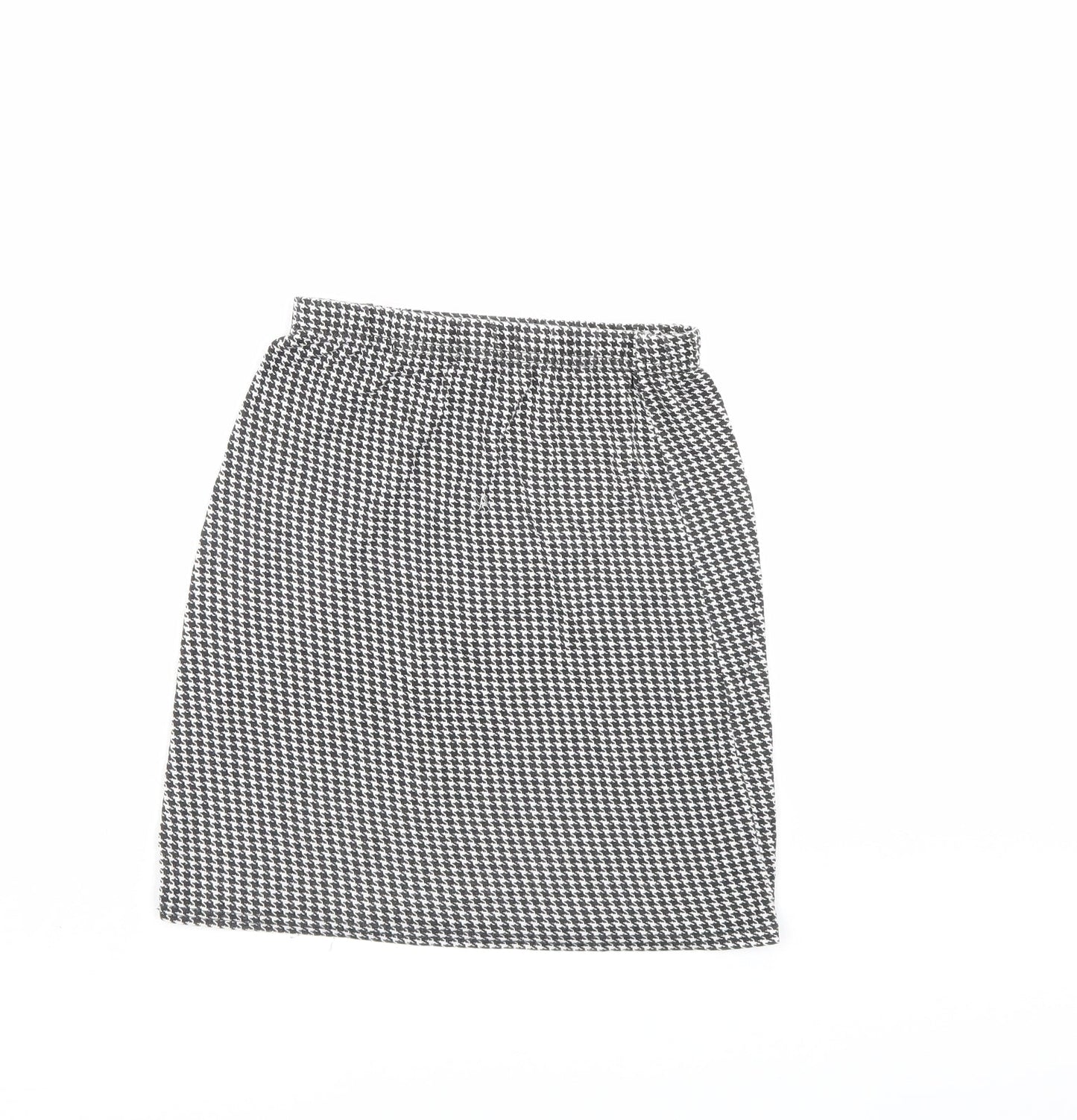 PRETTYLITTLETHING Womens Black Herringbone  Mini Skirt Size 10