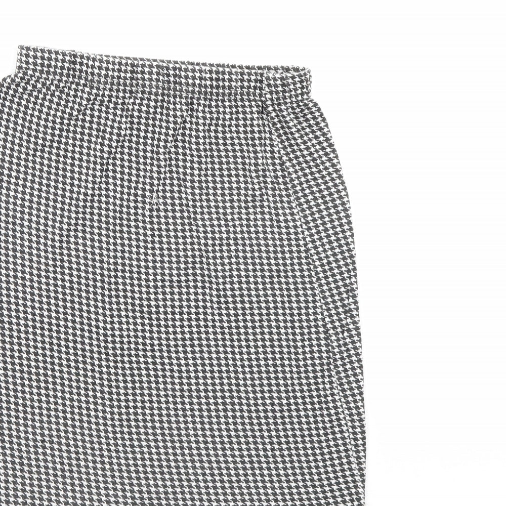PRETTYLITTLETHING Womens Black Herringbone  Mini Skirt Size 10