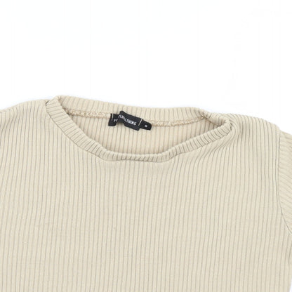 PRETTYLITTLETHING Womens Beige   Pullover Jumper Size S