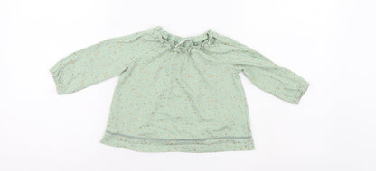 Additional front view of Next girls’ green polka dot a-line, size 9-12, months