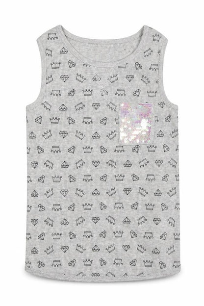 Front view of George girls’ grey basic t-shirt, size 7-8, years