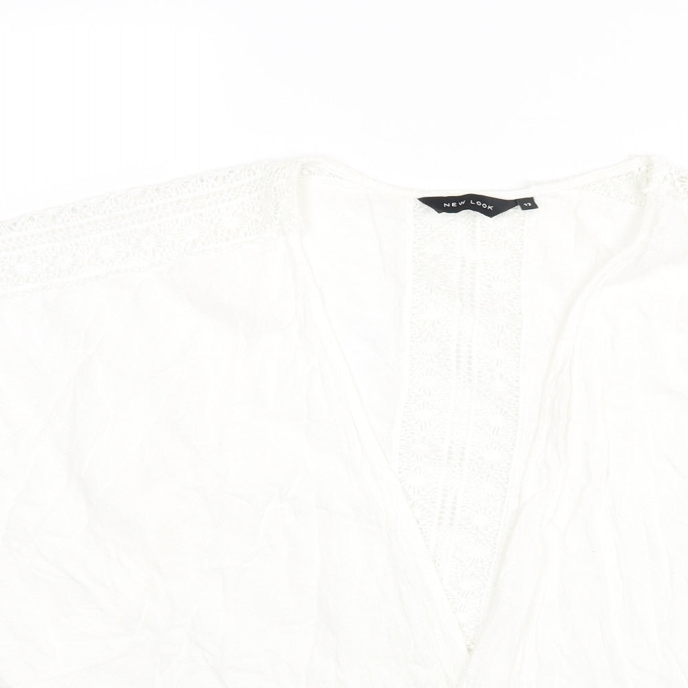 New Look Womens White   Cape Jumper Size 12