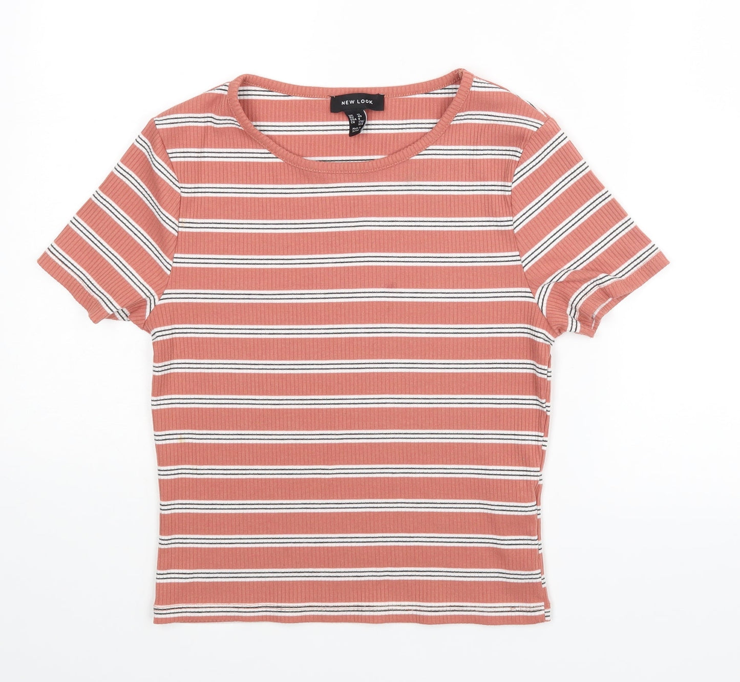 New Look Womens Brown Striped  Basic Blouse Size 12
