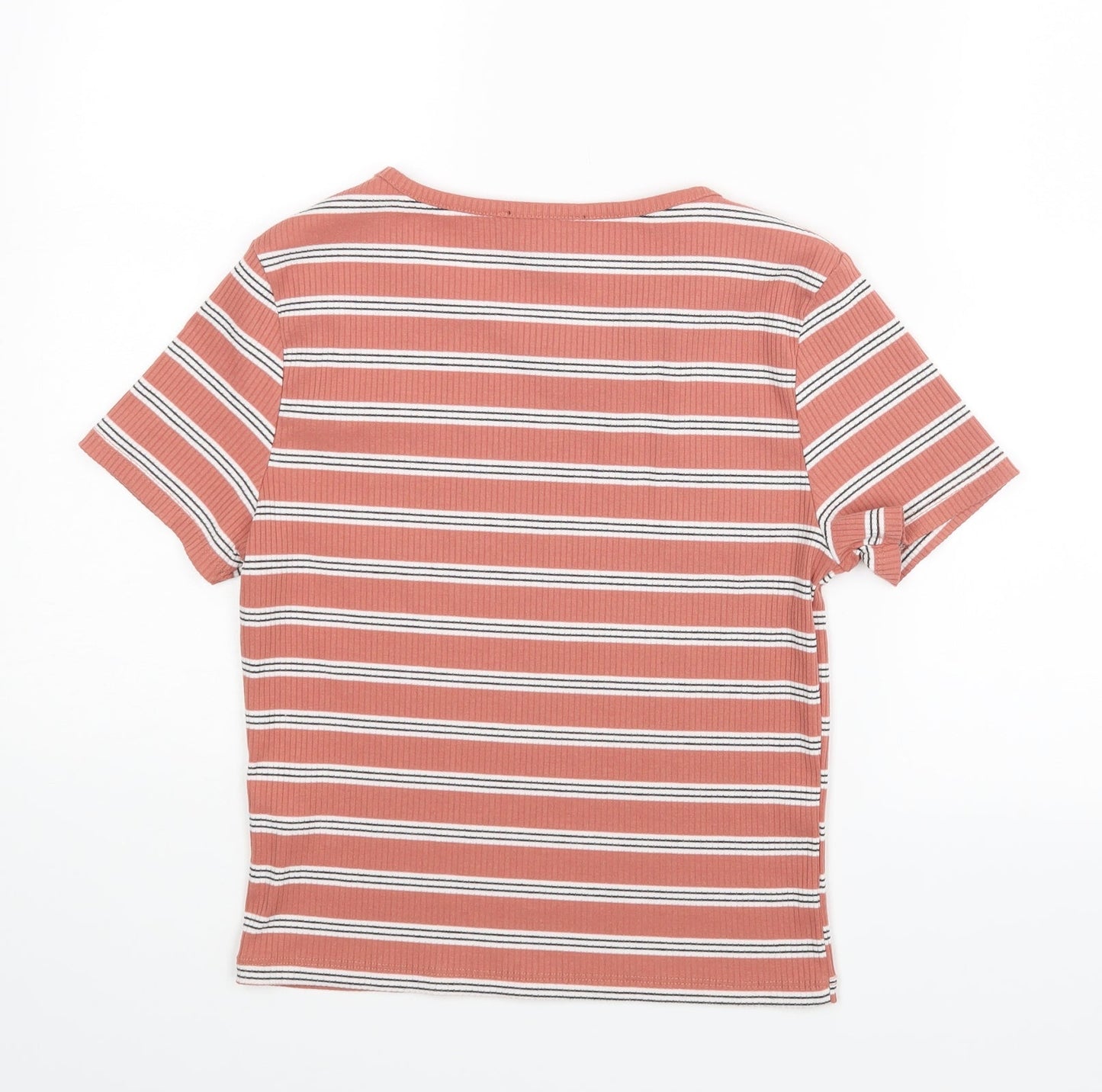 New Look Womens Brown Striped  Basic Blouse Size 12