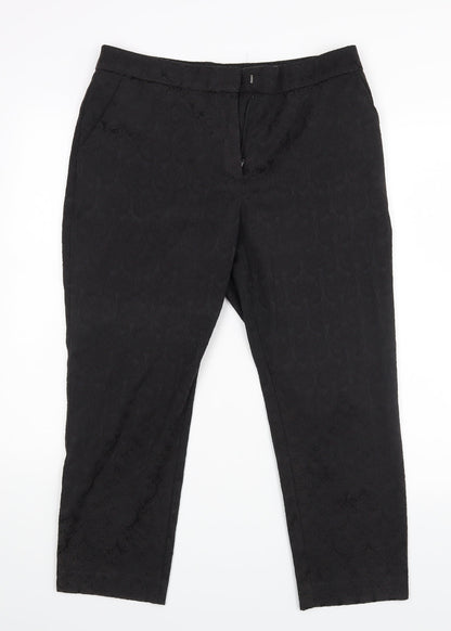 Additional front view of Soon women’s black trousers, size UK 12, 22.5-inch leg